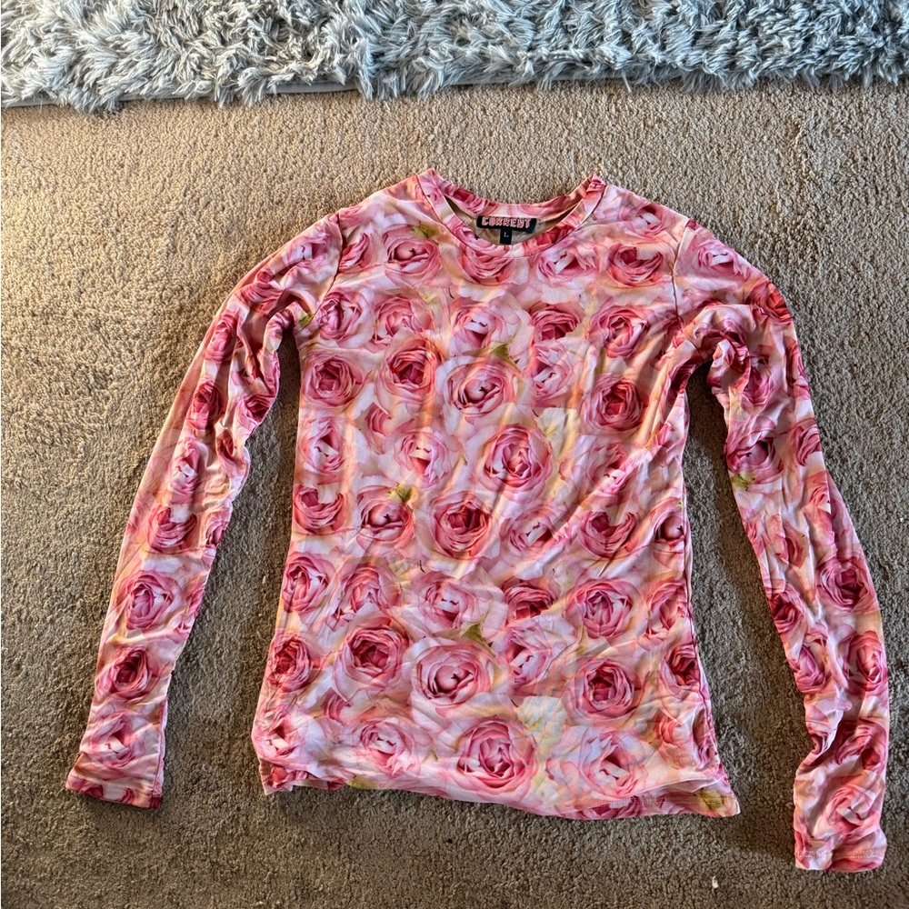 Floral Long Sleeve Top mesh